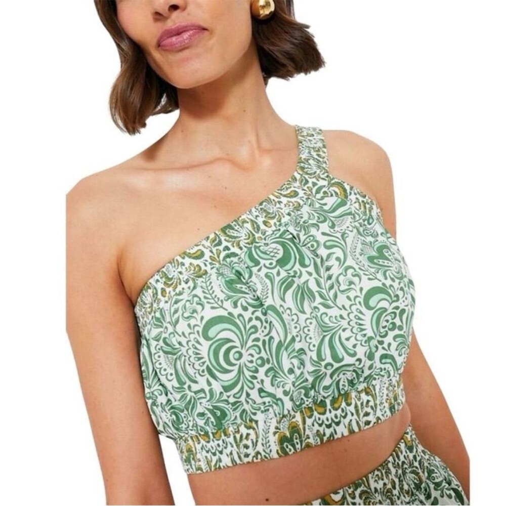 NWT Tuckernuck Hyacinth House Green Floral Gina Crop Top vacation summer